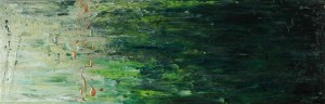 "Green Copper" ~ 34" x 11" x 1"~ Acrylic on Wood