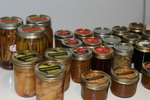 This is a small sampling of the jars I now have stored. I only put out a few of each for the photo.