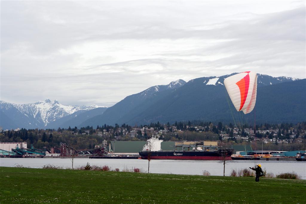 Vancouver's New Brighton Park offers a great view of the North Shore Mountains