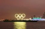 Vancouver Skyline with Olympic Rings GOLD! (Large)