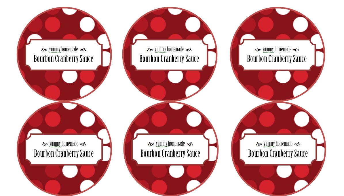 Bourbon Cranberry Sauce Printable Canning Labels