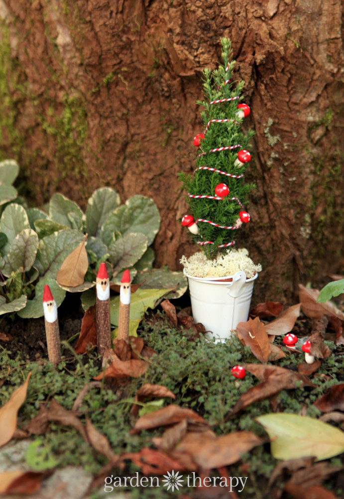 Miniature Gnome Christmas Tree and Twiggy Gnomes
