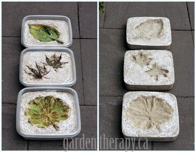 Leaf Imprint Concrete Stepping Stones