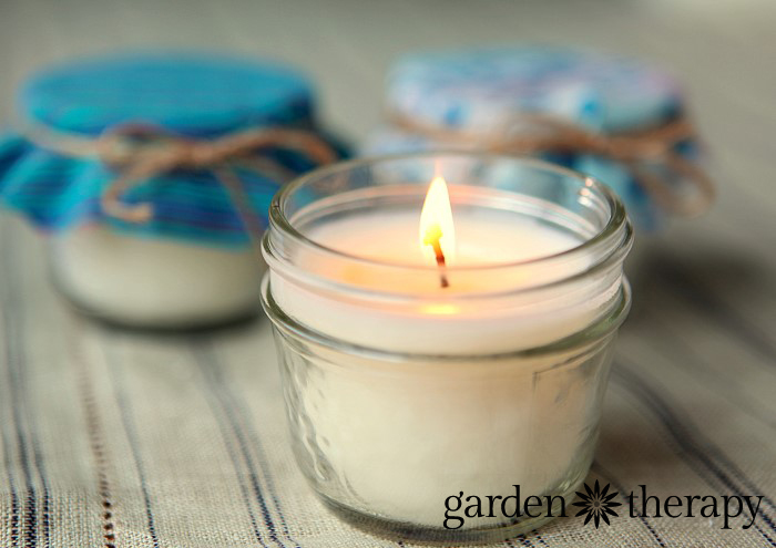 You can blend soy and beeswax to make these sweet jar candles