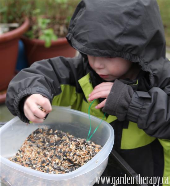 How to make pine cone bird feeders