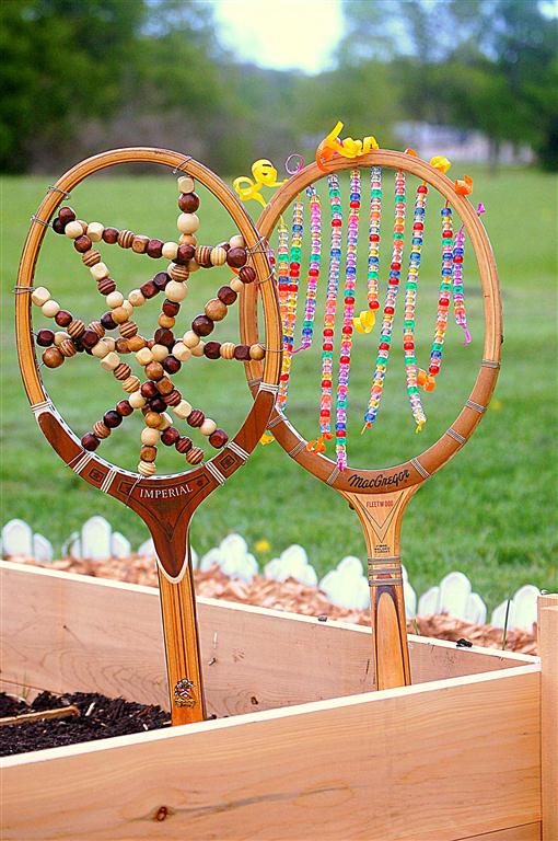 Tennis Racket Garden Art from the book Project Garden