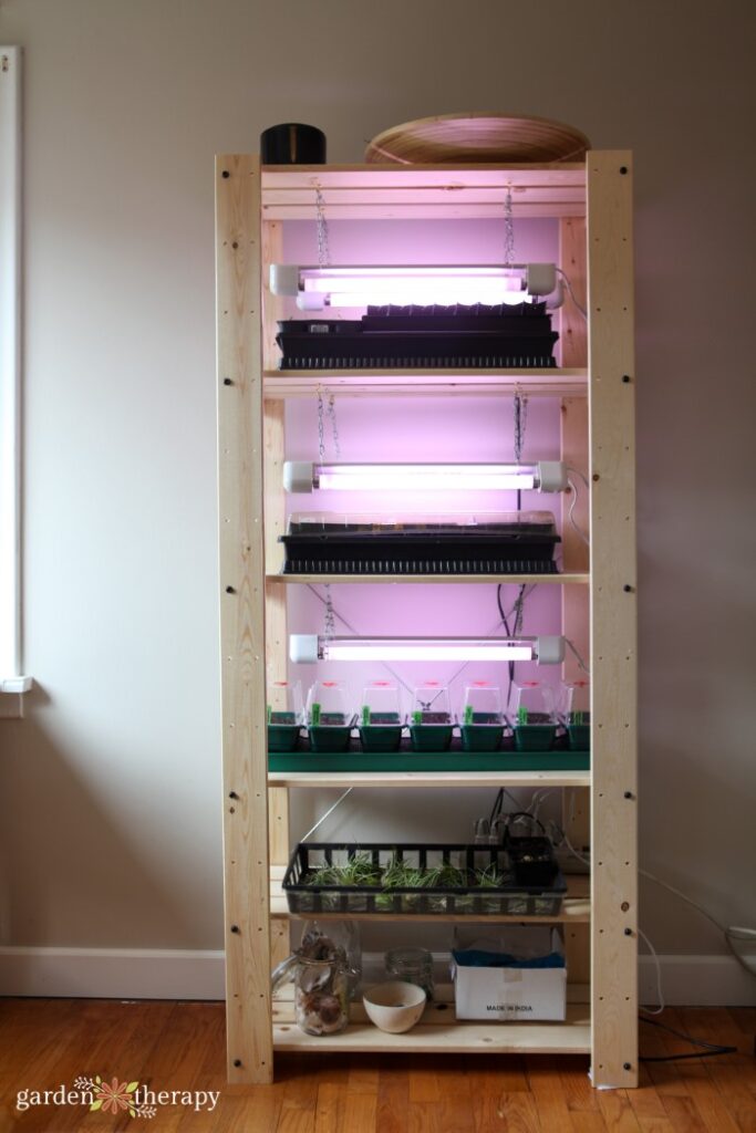 Grow light deals plant shelf