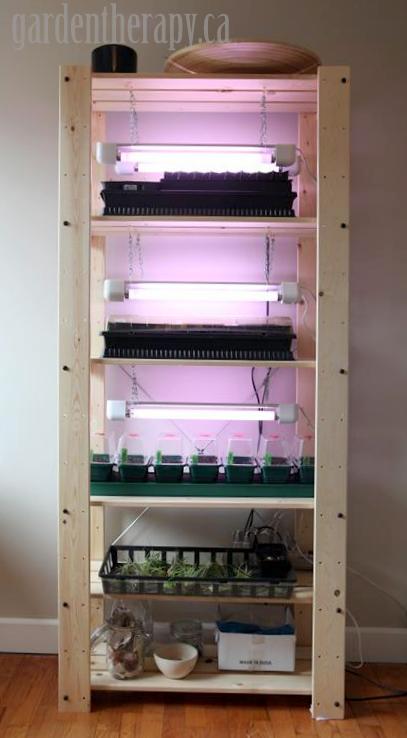 Grow Light Shelf Set Up For Seed, Grow Light Shelving System