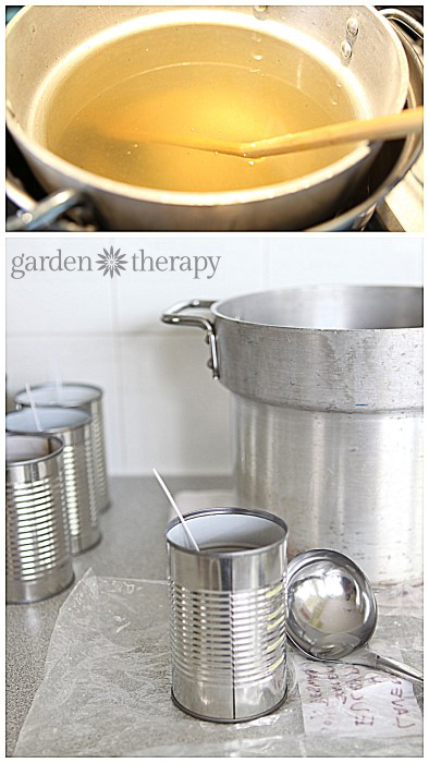 DIY Candles in Cans Step 3 via Garden Therapy