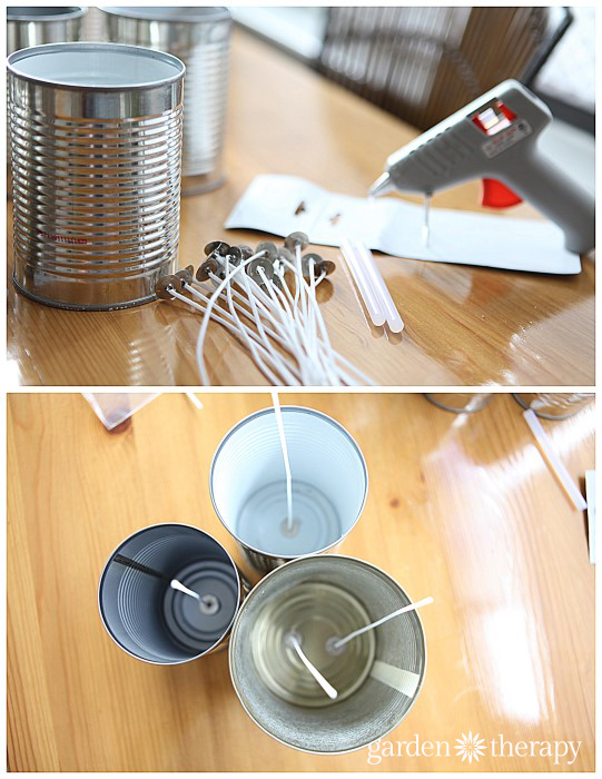 DIY Candles in Cans Turorial Step 2 via Garden Therapy