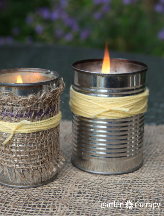 Keep mosquitoes from spoiling the party with upcycled citronella candles