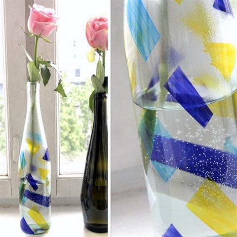 DIY bottle vase painting project 