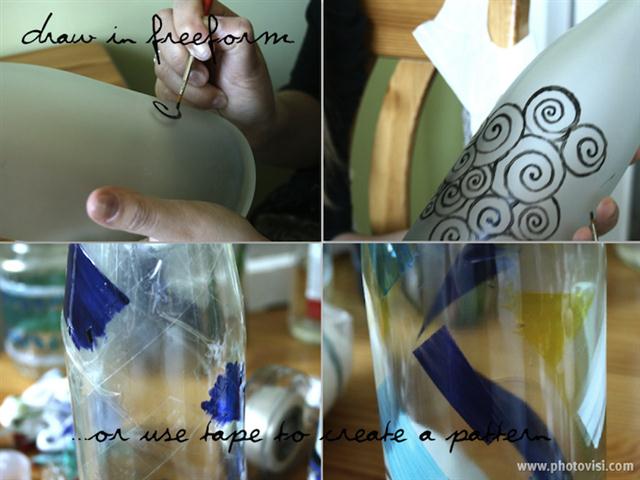 how to paint a bottle vase