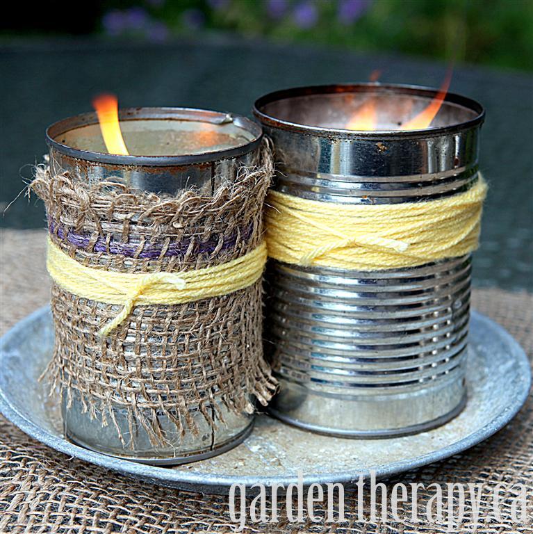 burlap citronella candle 