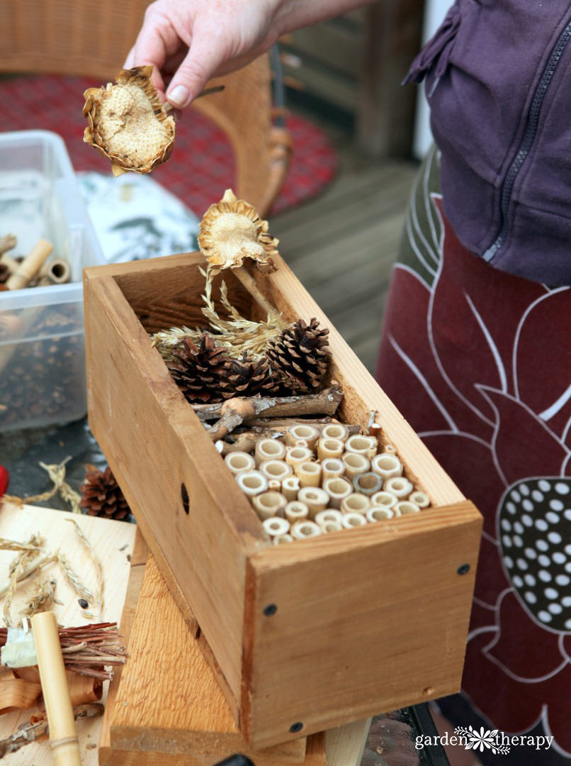 A beneficial insect house made with natural elements