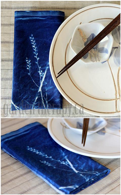 Cyanotype Printing Sun Print Napkins