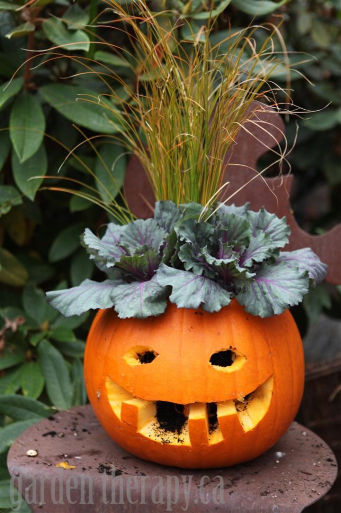 how to make a jack o lantern planter