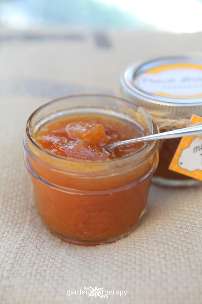 You'll fall in love with this spiced peach brandy jam