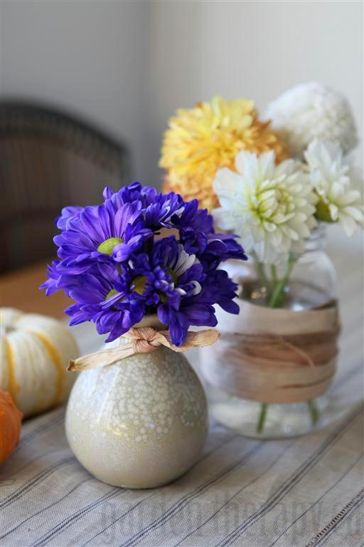 Dyed Blue Mums in arrangement