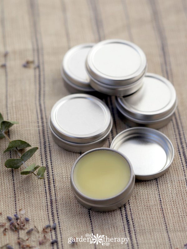 Healing Cuticle Balm Recipe poured into tins