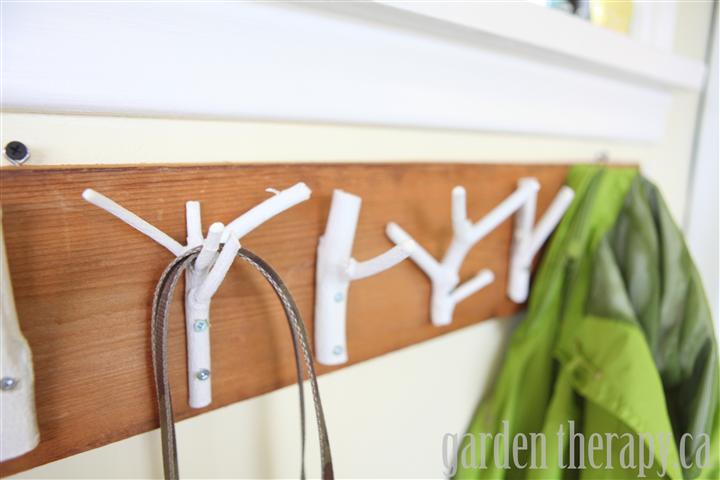 White branch coat rack homemade