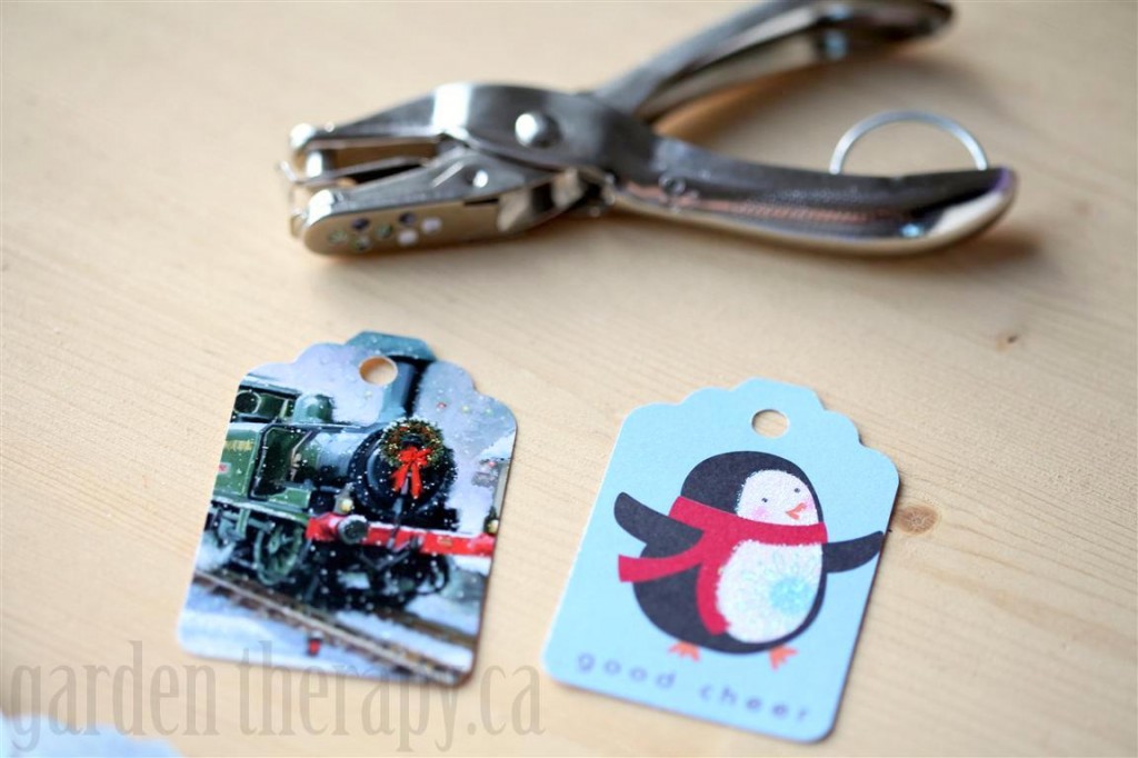 Recycling Cards into Gift Tags Garden Therapy