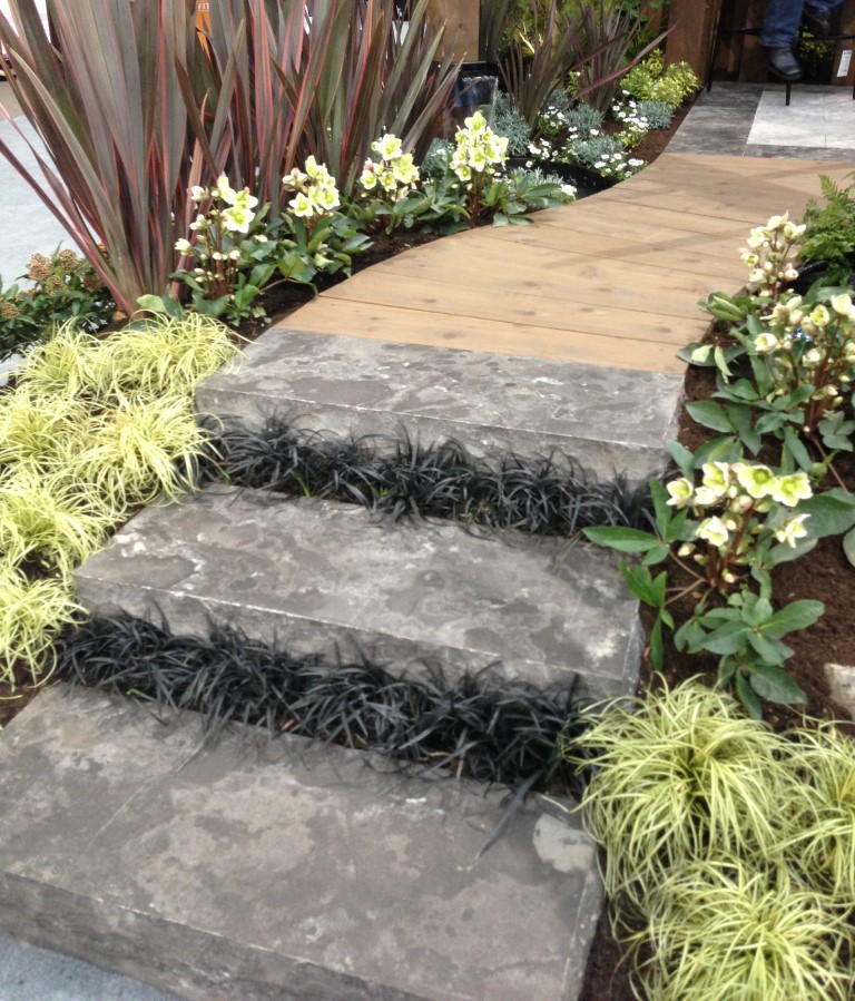 Plantings in between stair risers