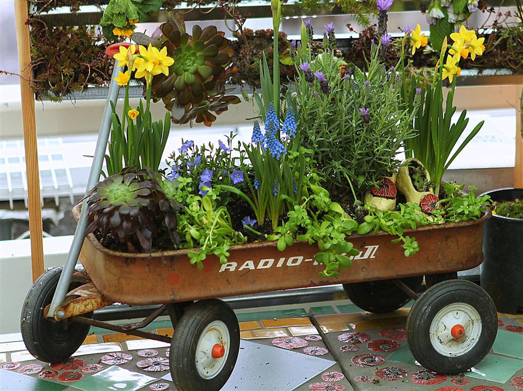 Vintage Wagon Planter