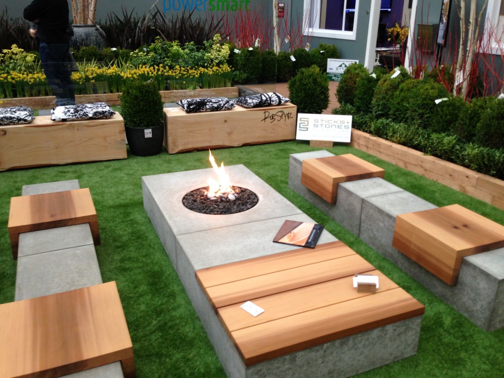 Wood and Concrete outdoor benches