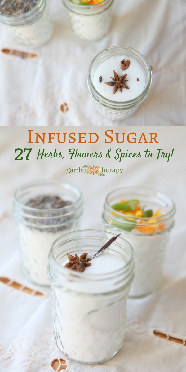 infused sugar with herbs spices and flowers