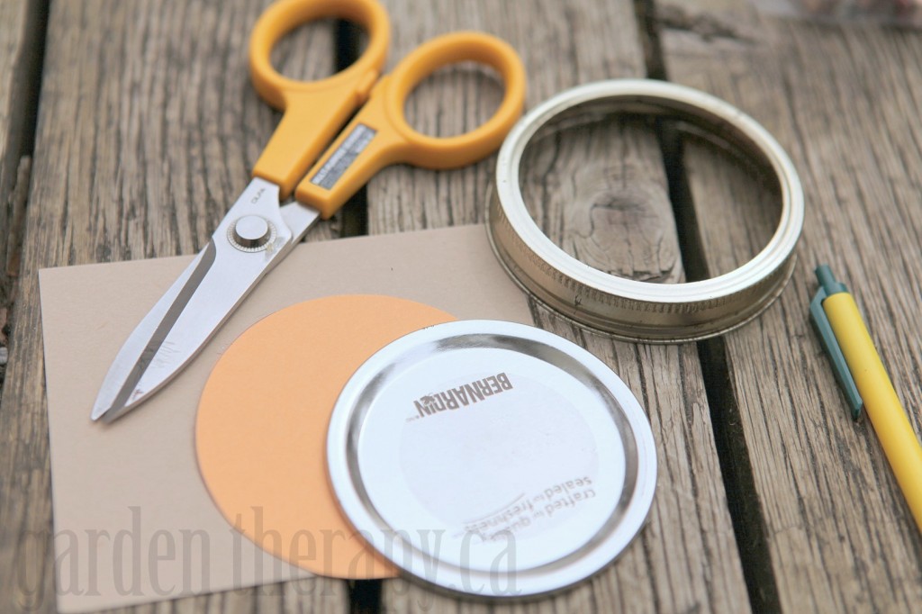 DIY Mason Jar card stock lid