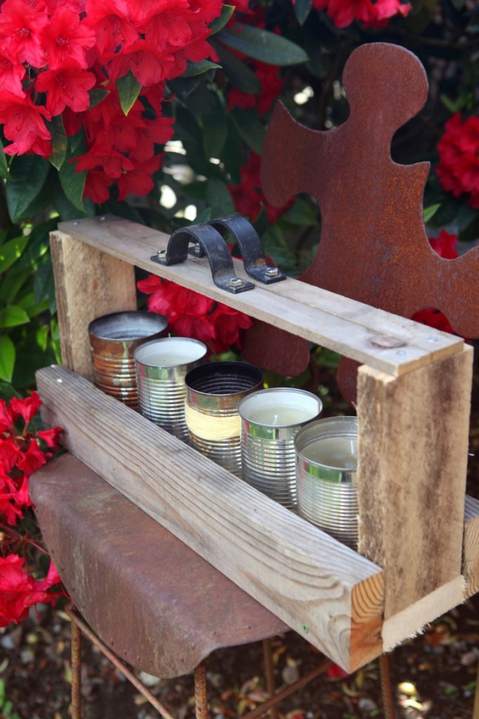 Tool Box from Recycled Pallet Wood with Citronella CANdles