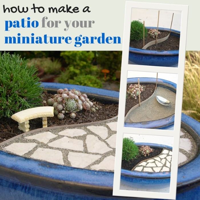 How to make a patio for your miniature garden - Step by step instructions from Gardening in Miniature author Janit Calvo