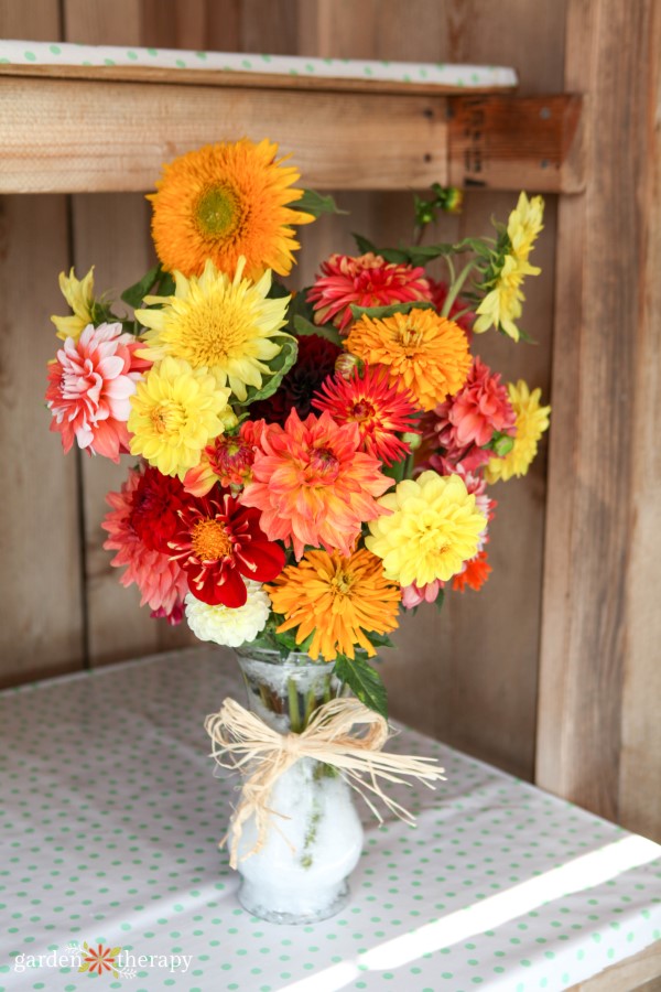 fresh cut flowers from the garden