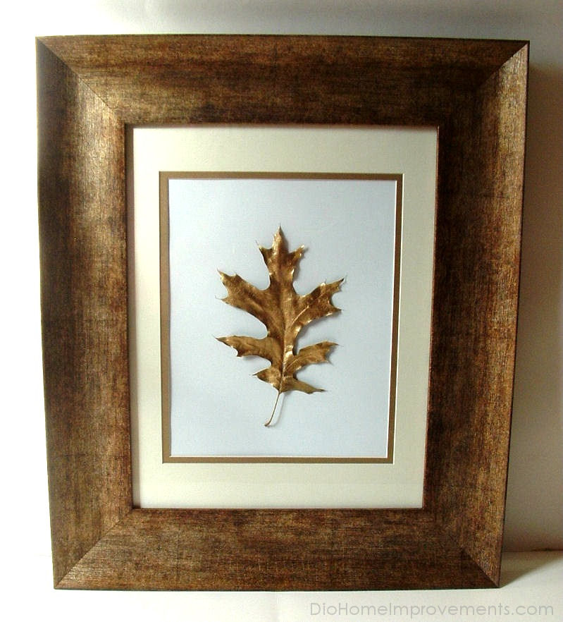 Red Oak Leaf Gold Painted Artwork