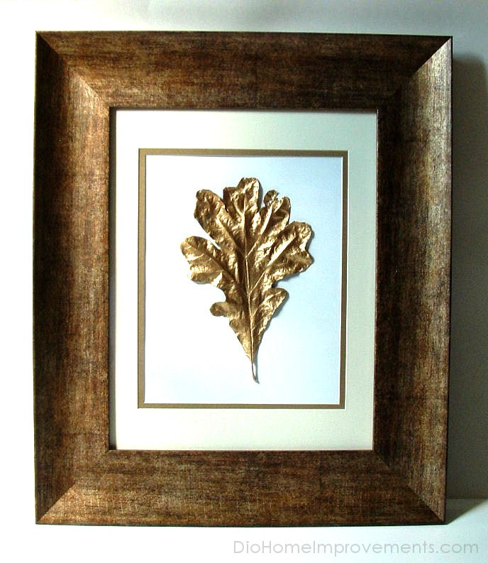 White Oak Leaf Gold Painted Artwork