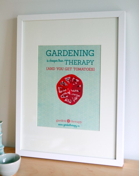 Gardening is cheaper than therapy and you get tomatoes - framed print