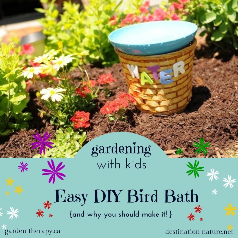 Gardening with Kids Easy DIY BirdBath Project (and why you should make it!)