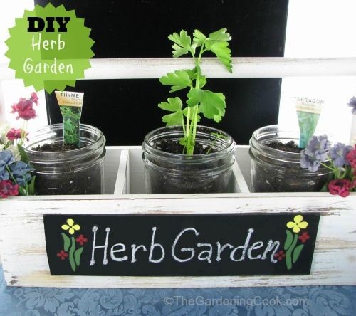 DIY Herb Garden Planter in Farmer's Market Display #EarthDayProjects