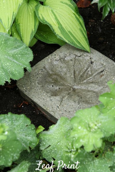 leaf imprint stepping stones project