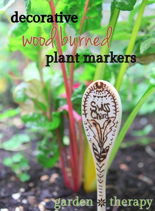 Decorative and Practical Wood Burned Plant Markers - pretty and they won't fade!