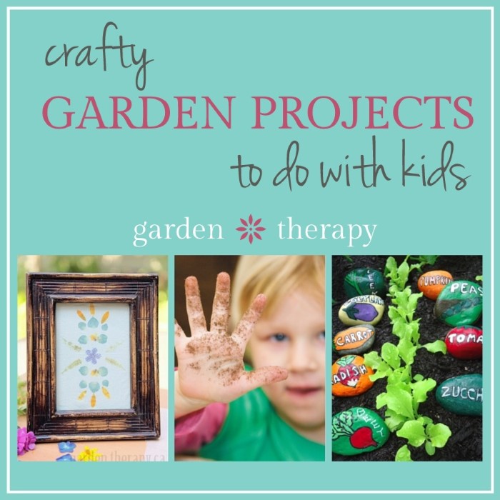 Crafty Garden Projects to do with Kids: tons of ideas here for all ages