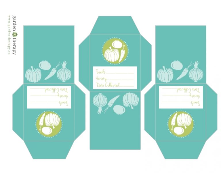 Printable Vegetable Seed Envelopes