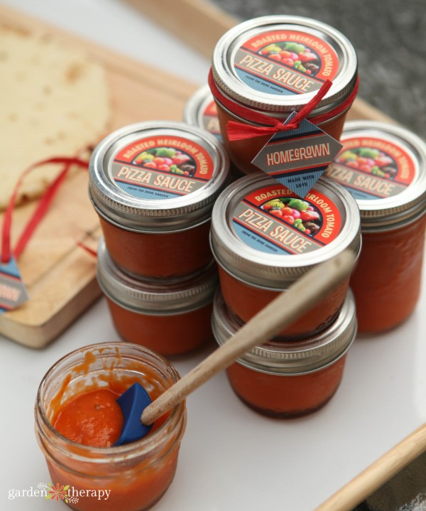 jars of homemade tomato sauce