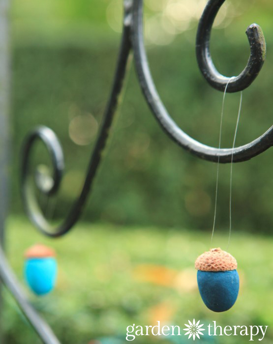 Cute, festive clay acorn ornaments for holiday decorations