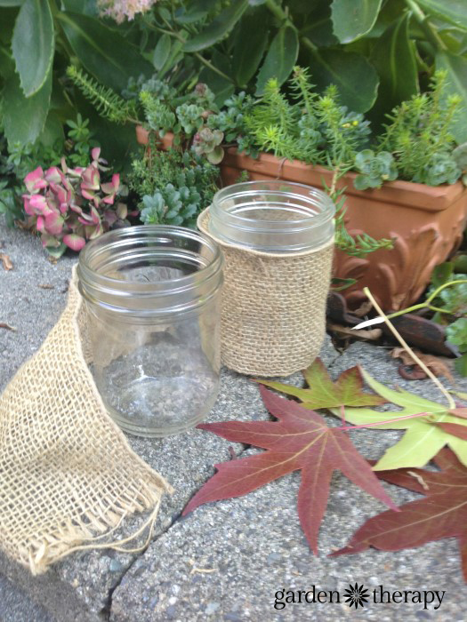 autum leaf and mason jar craft project