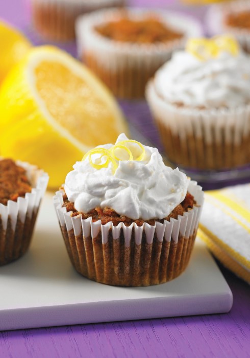 you won't believe that these carrot cupcakes with lemon coconut frosting are so good for you - gluten free dairy free nut free vegan