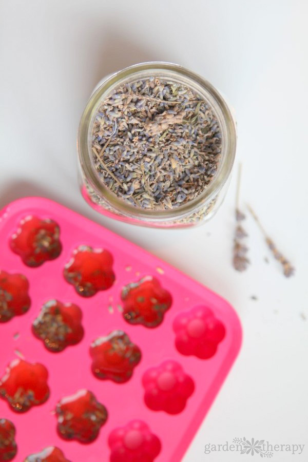 dried lavender in a jar