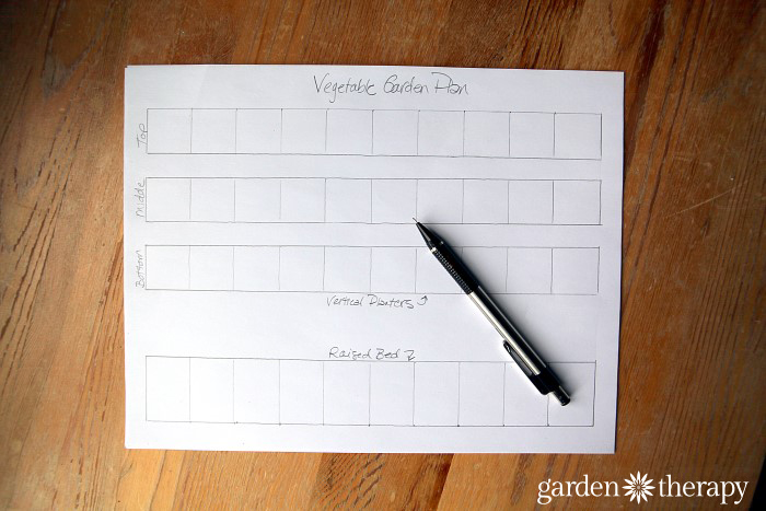 Blank zoning map to use in an at-home garden