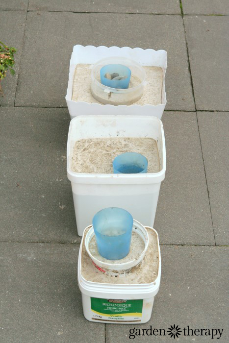 DIY cement molds to make concrete garden pots